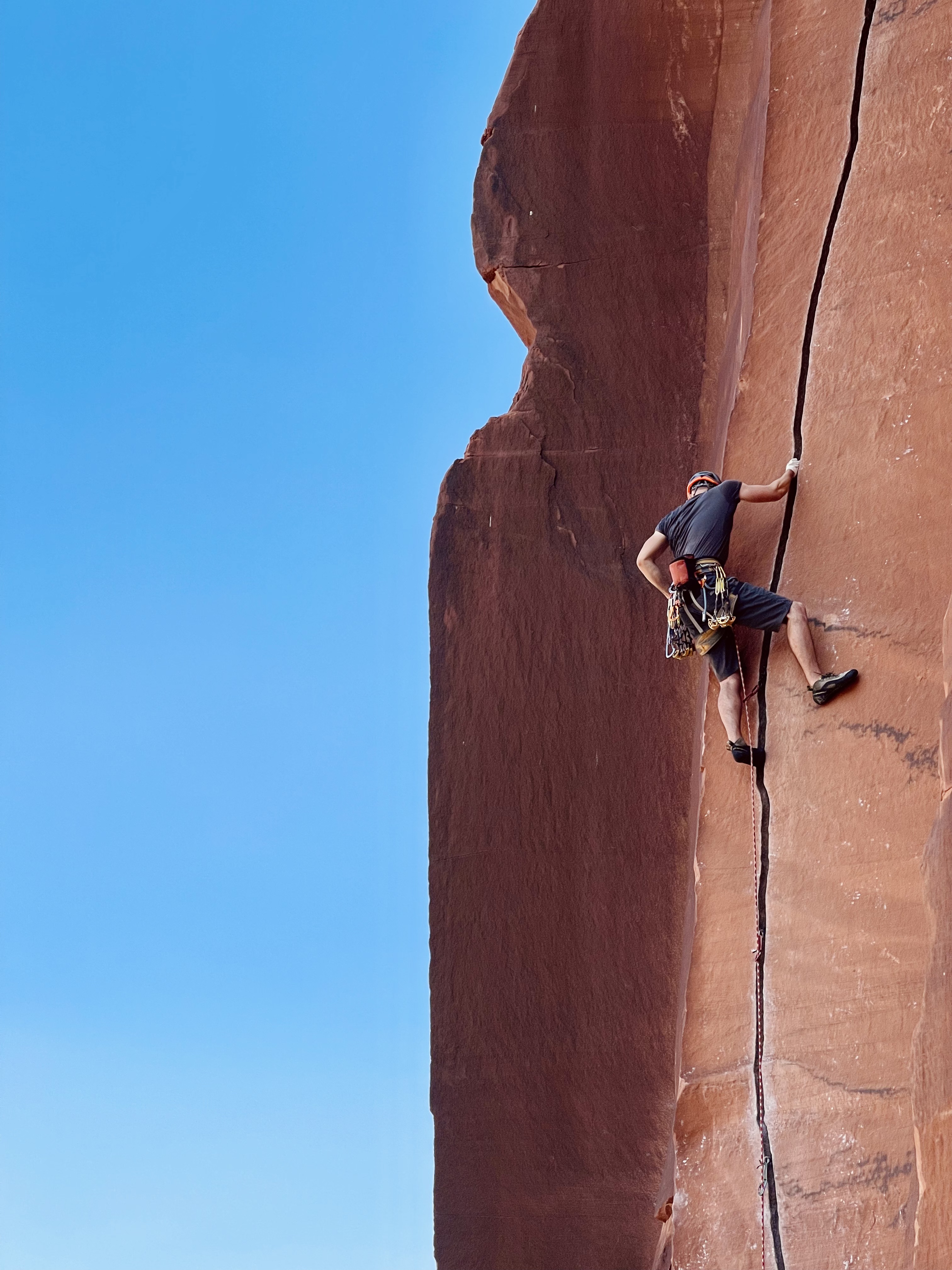 Jared climbing at Indian Creek, Utah